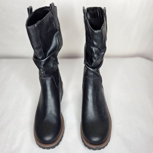 Sun + Stone Women's Nelliee Lug Sole Slouch Black Boots - Picture 2 of 9